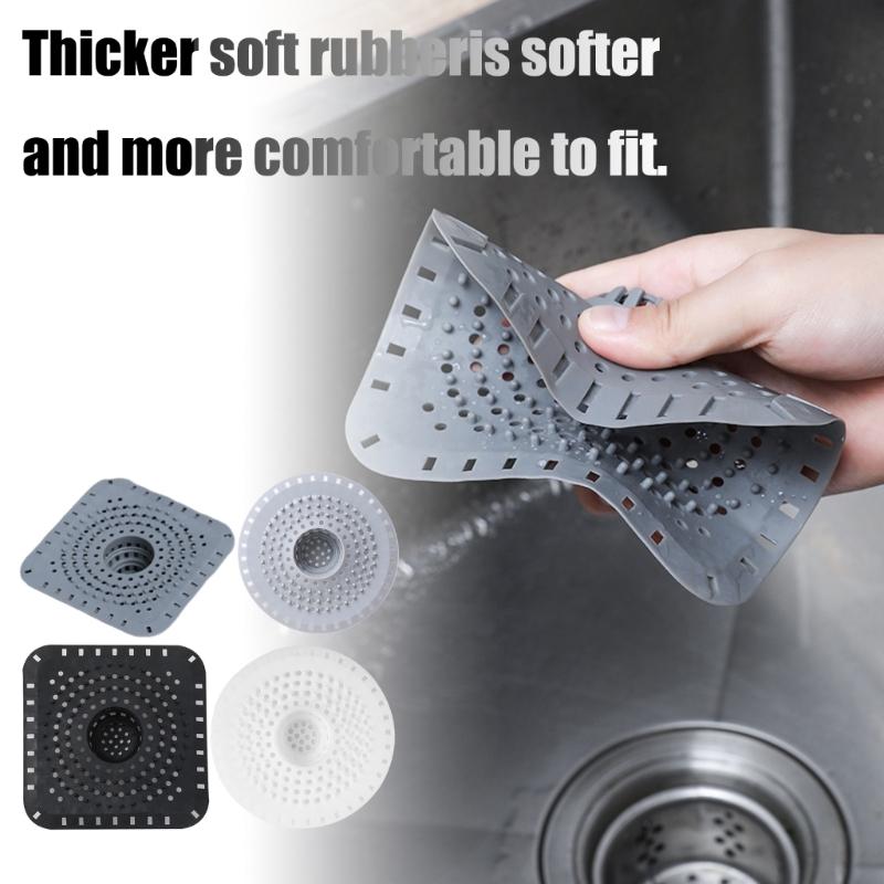 Silicone Sink Strainer Hair Catcher Clog Without Design Flexible Drain Cover Easy To Clean Strong Guards For Shower Bathtubs