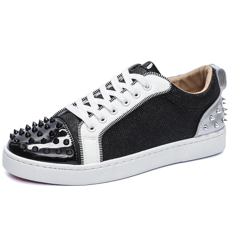 Latest Men's Fashionable Casual Rivet Board Shoes for Spring and Autumn Outdoor Sports Shoes Breathable and Comfortable Sneakers