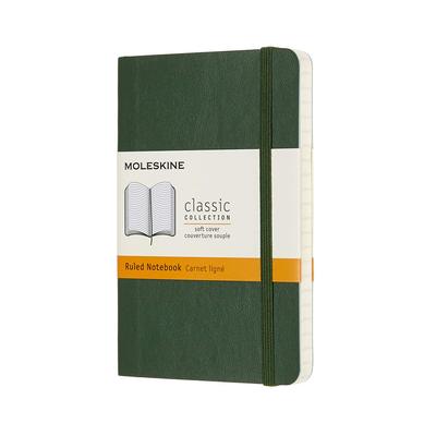 Moleskine Klasický zápisník Mäkký obal S linkami Vreckový rozmer x Myrtová zelená QP611K15 (9cm 14cm)