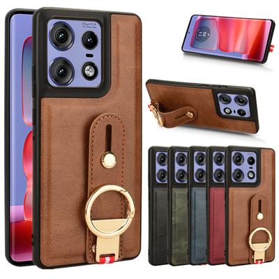 Luxury Wristband Leather Stand Case for Motorola Edge 50 Pro Moto Edge 50 Fusion Ultra 40 Neo with Ring Opener Coque Fundas Capa