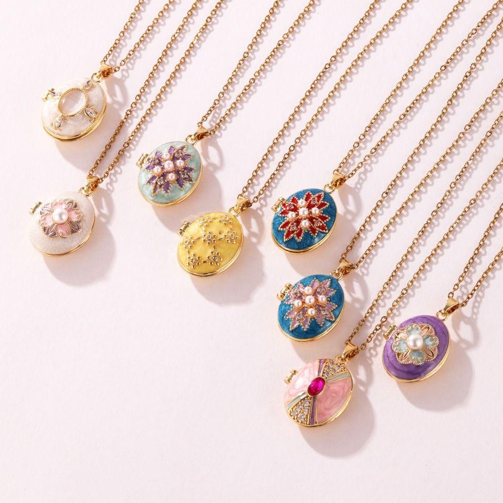 Brass Photo Locket Pendant Necklace Non-Fading Locket Necklace For Jewelry Gifts