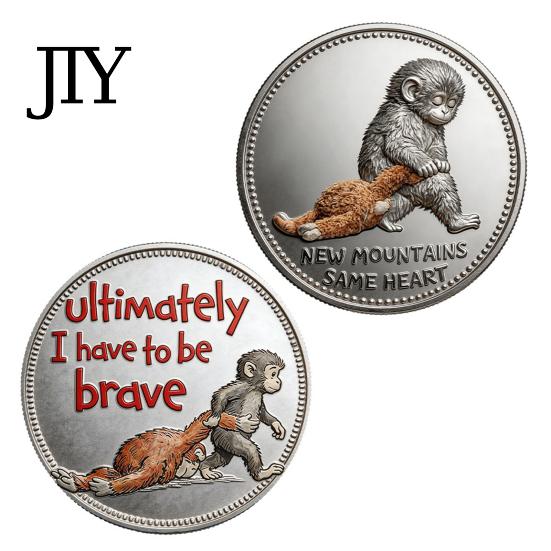 Collectible Monkey Token Emotional Support Coin Inspirational Challenge Pocket Comfort Gift Double?Sided for Friends Family Motivation Keepsake