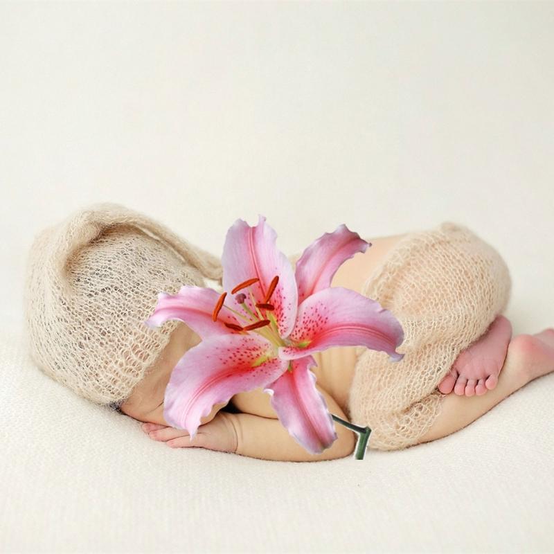 0-2 Monate Baby Foto Kleidung Strick Mohair Jumpsuit Mütze Neugeborenen Fotografie Kostüm Set Säugling Foto Outfit 2tlg