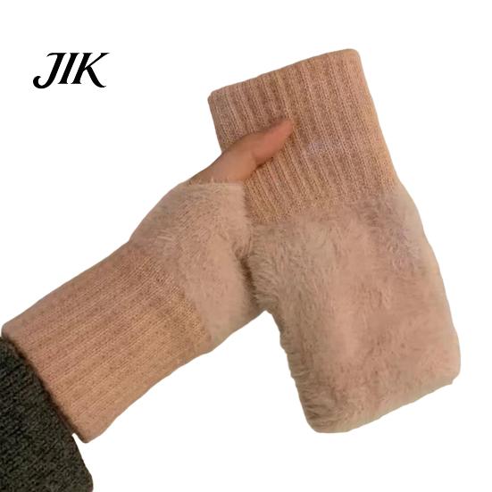 Practical Outdoor Activity Gloves 1 Pair Fingerless Gloves, Winter Warm Half Finger Mittens, Functional Flip for Phone Use Soft Fuzzy Fleece