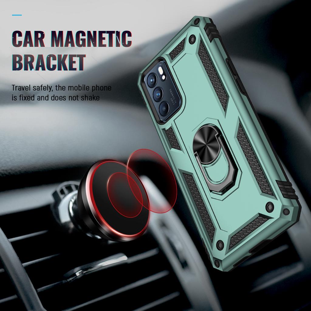 Custodia Magnetica Antiurto per Telefono per Oppo Reno 4 4F 5 2Z 5F 5Z 6 Lite F17 F19 Pro Plus A15 S A9 2020 A95 5G Supporto ad Anello Cover Posteriore