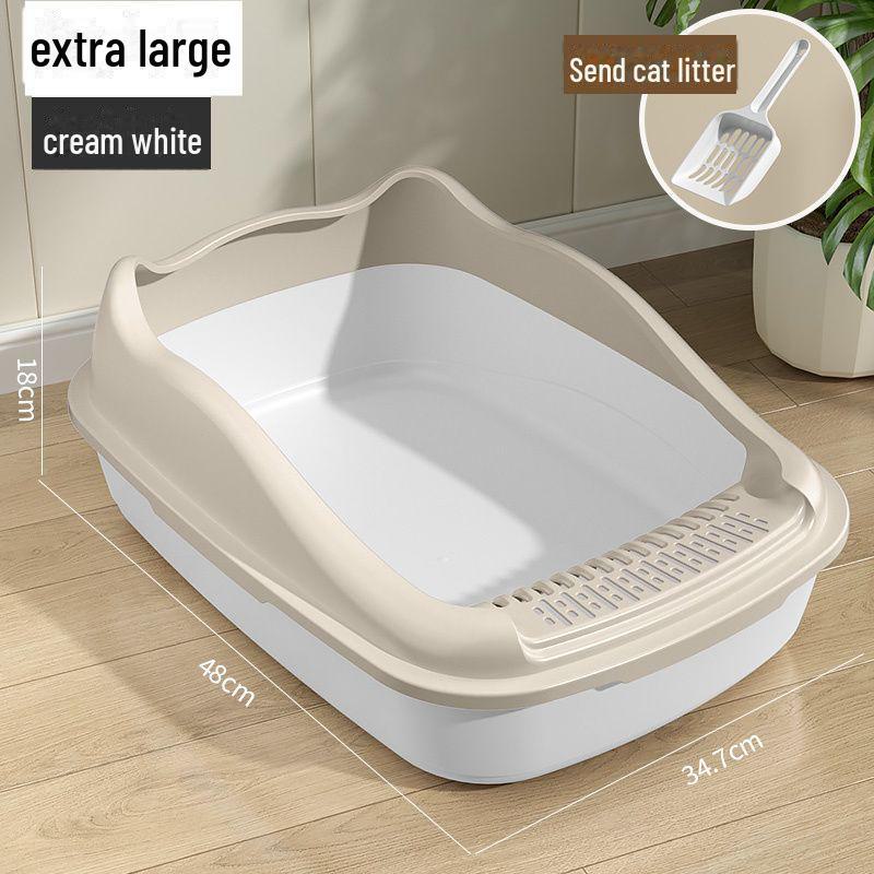 Exclusively Chosen Extra-Large Semi-Enclosed Cat Litter Box with Anti-Splash Feature