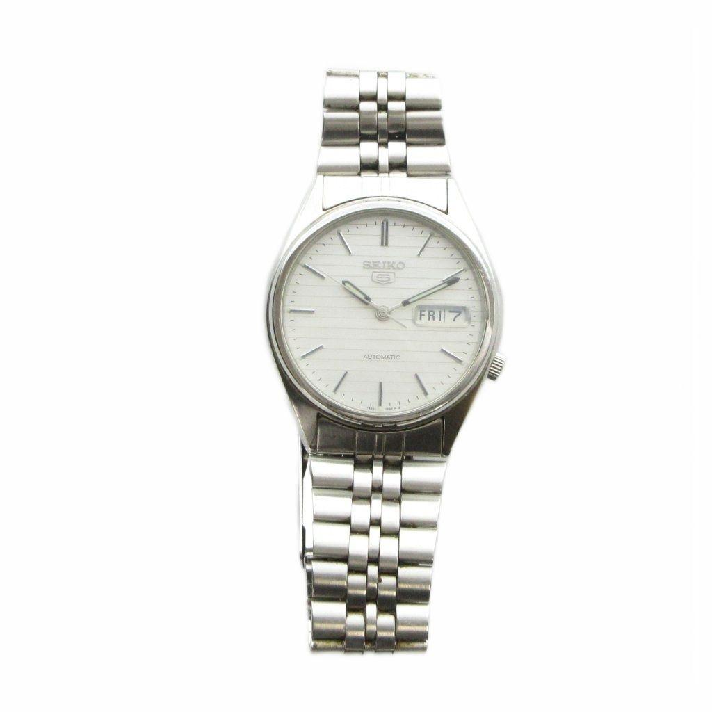 Used SEIKO SEIKO 7S26-00D Five 5 Watch Automatic Winding Calendar Date White Dial Silver GY11 /MQ