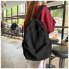 2025 New Corduroy Solid Color Backpack Female College Students 'schoolbag Simple Korean Style Japanese
