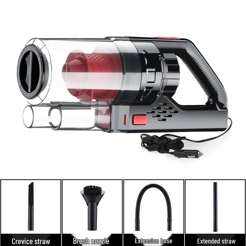 

Ручной беспроводной автомобильный пылесос: Влажная и сухая уборка, многоцелевой, сильное всасывание для дома и автомобиля. чёрный/красный