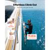 SucceBuy 5 Steps Retractable Dock Ladder Pontoon Boat Swim Ladder with Non-Slip Steps Adjustable Height for Boat Marine Boarding
