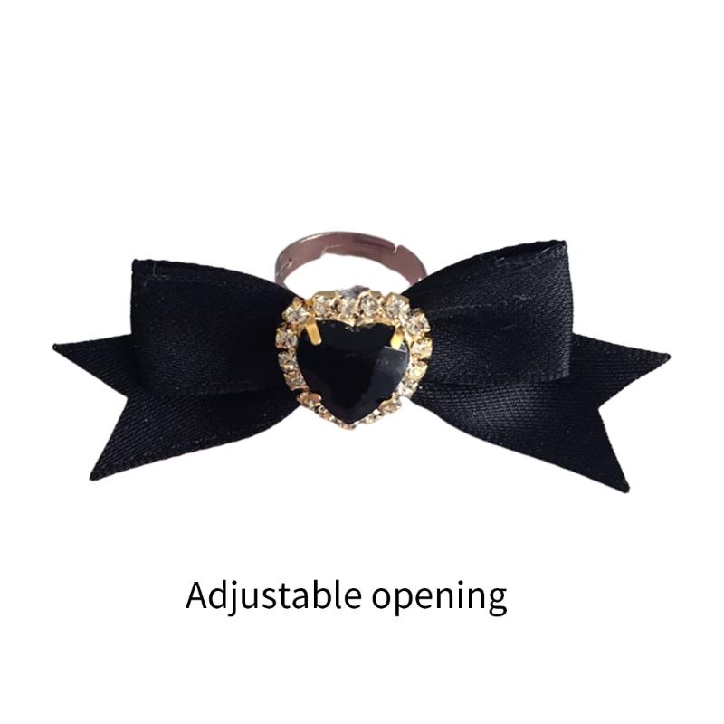 Finger Rings Bowknot Shape Eye Catching Opening Rings Adjustable Rings Alloy Material Finger Rings Gift for Women Girls