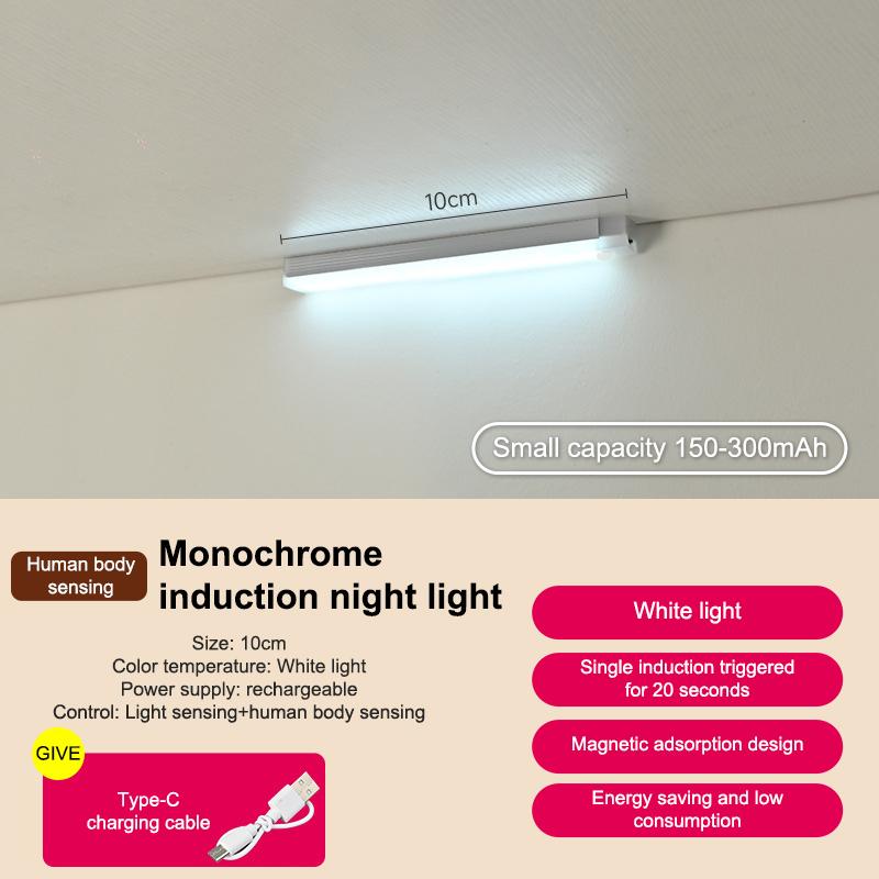 

Датчик движения беспроводной светодиодный ночник USB перезаряжаемый индукционный ночник для кухонного шкафа гардеробная лампа лестница