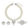 Versatile Women's Multi-Layer Necklace & Earrings: Niche Euro-American Design, Perfect for Weddings & Banquets.