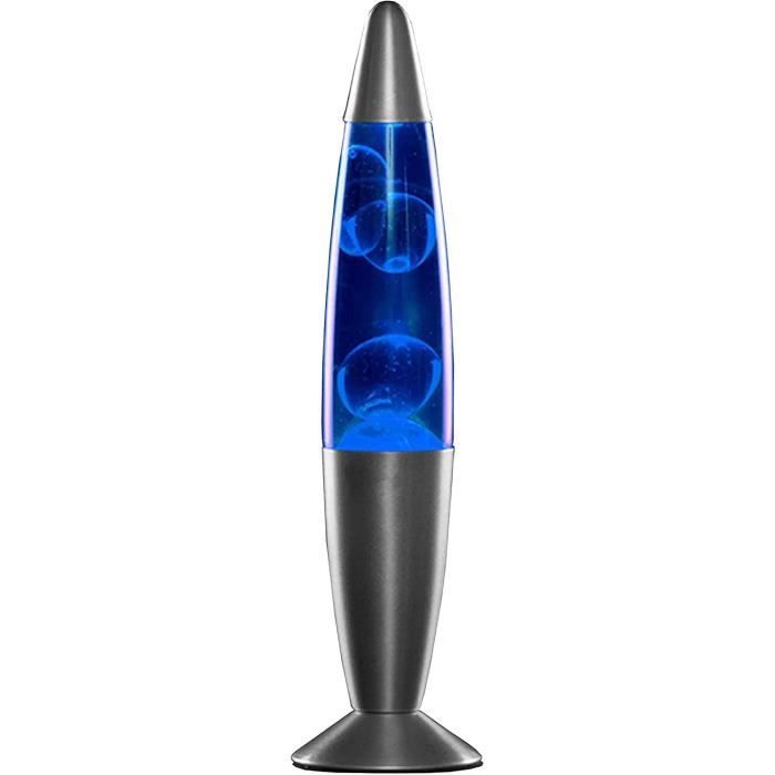 Lampe de lave - Magma - 25 W - Design en cristal - Couleur bleu moderne