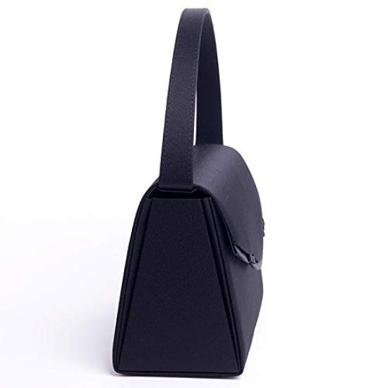 Aurora Black Formal Bag, Made In Japan, Twin Ribbon Design, Water-Repellent, Large, Black, Suitable for Funerals, Wakes, and Entrance Ceremonies (A)