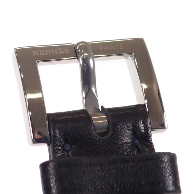 HERMES PA1.210 Watches Stainless Steel/leather Women SilverDial