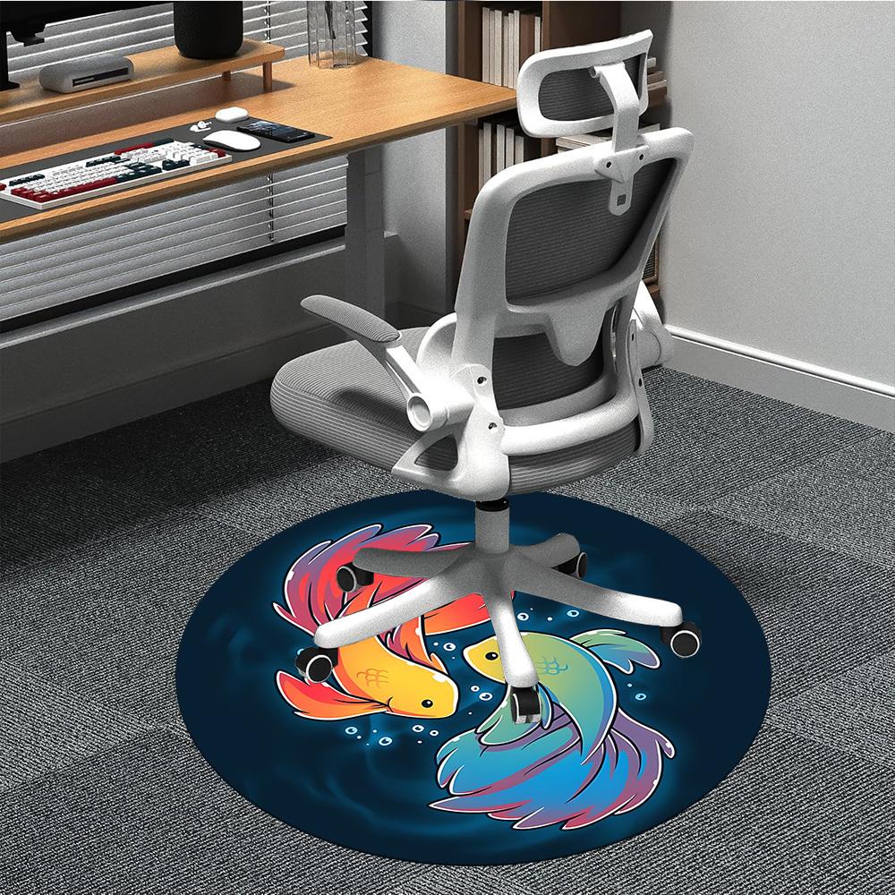 

1pc Koi Fish Sticker Chair Carpet for Office, Soft Flannel Throw Mat, Perfect for Office,Holiday Party Decoration Choice yy251113119 80cm by 80cm