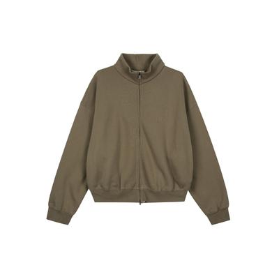 Fear of God Essentials Full Zip Fleece-Lined Jacket Unisex Jackets Brown FOG-FW22-353