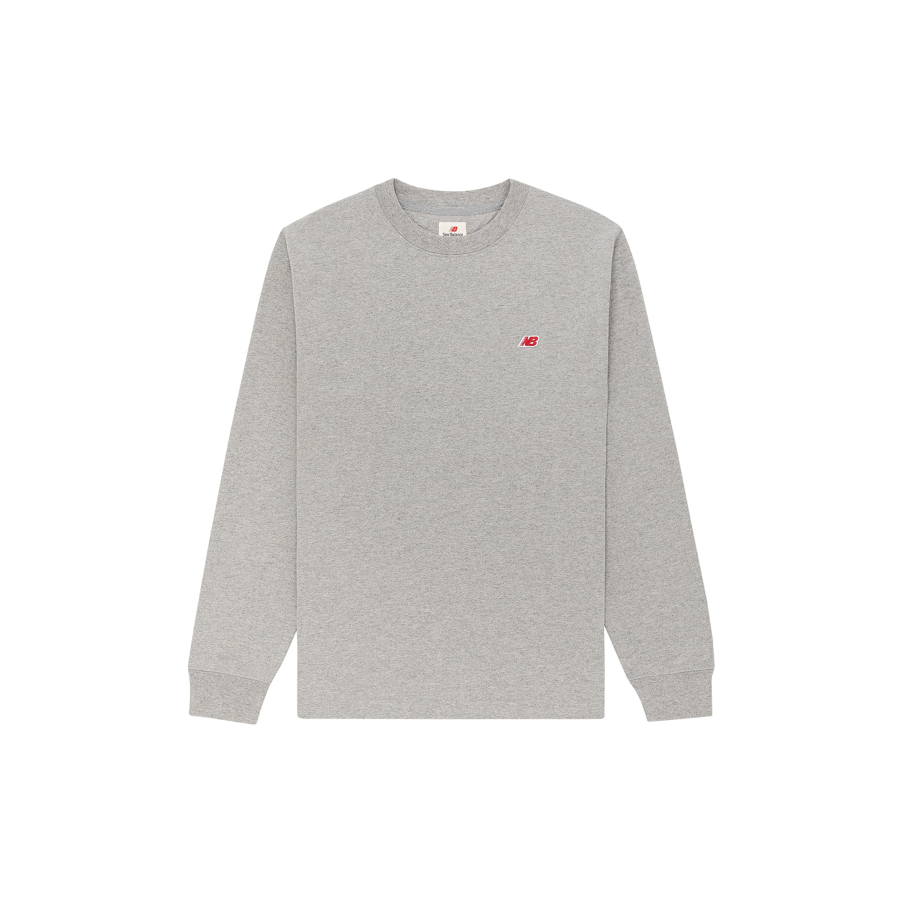 New Balance MADE in USA Core Long Sleeve T-Shirt Asia Sizing Athletic Grey Men s MT21542-AG L