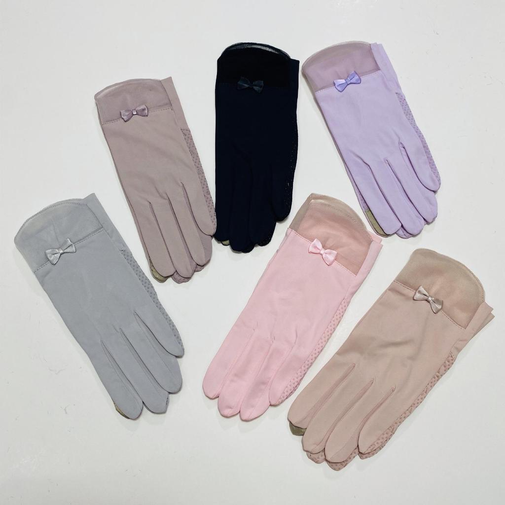 Women's Ice Silk UV Protection Gloves - Thin, Non-Slip, Touchscreen-Ready for Summer Cycling & Driving