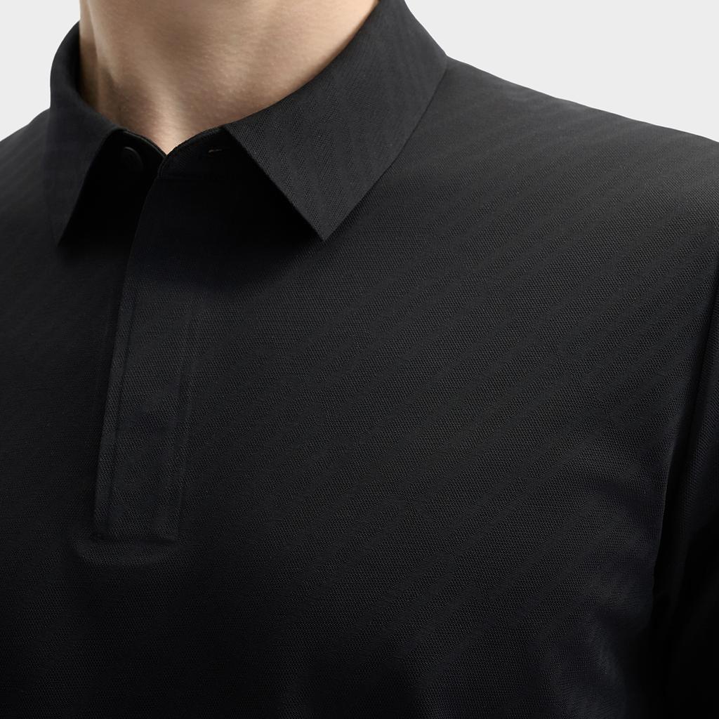 FILA Blue Series Cool Fashion Versatile Simple Casual Comfortable Knitted Short Sleeve Polo Shirt Men Polo Shirts Black F11M522116F-BK