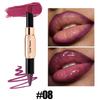 2IN1 Tapered Gradient Lip Liner & Lipstick Pen Long Lasting Waterproof Nude Matte Lip Contour Plumping Lipstick Non Stick Makeup