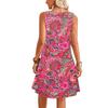 New Bohemian Paisley Print Sleeveless Dress for Women, Retro Print, Versatile for Vacation, Parties and Daily Wear