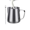 Milk Frother Cup Stainless Steel Milk Steaming Pitchers with Decorating Pen 350ml Dishwasher Safe Cappuccino Steaming Pouring