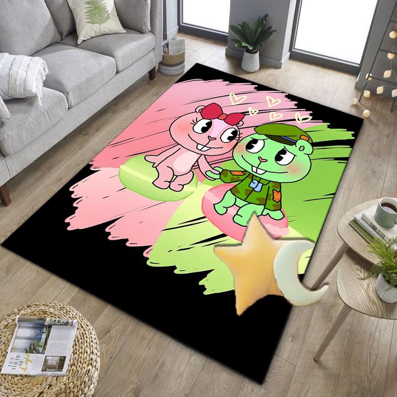Happy Tree Friends Anniversary Office Rug Chair Mat, Game Carpet, Suitable for Front Door, Bedroom, Living Room, Desk, Holiday Gift