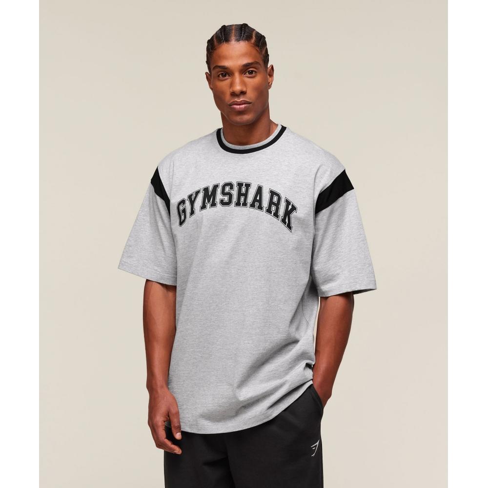 

Футболка Gymshark Gslc Oversize светло-серая, меланжевая, A2b3y Gbcn XS