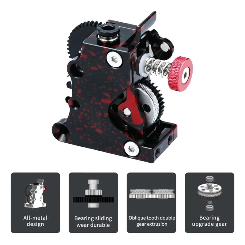 Aufgerüsteter HGX LITE 2.0 Extruder Schrägverzahntes Großes Zahnrad POM Antriebsextruder Doppelgetriebe Camouflage Vollmetall 3D-Druckerzubehör