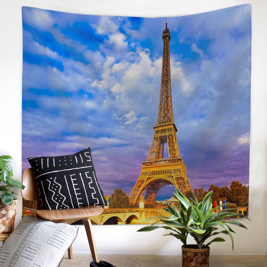 

Eiffel Tower Paris Tapestry Wall Hanging Background Cloth Room Party Decoration Style H,75*90cm/29.53*35.43in