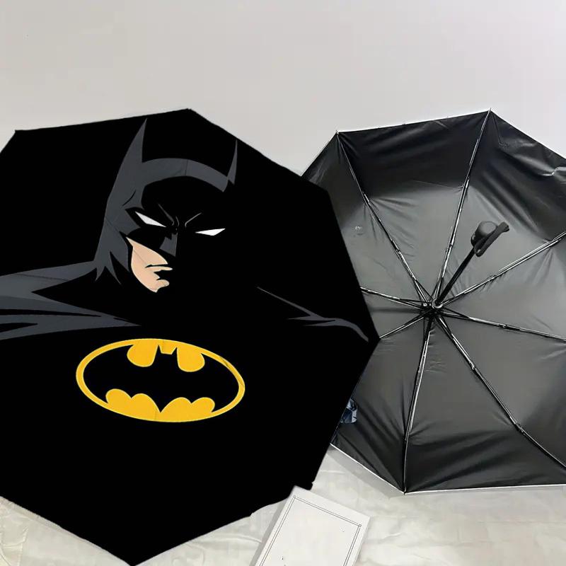 1PC Warner Batman Logo Automatic Open/Close Umbrella with Windproof, 71-Rib Sturdy Canopy, Durable Ribs1288A