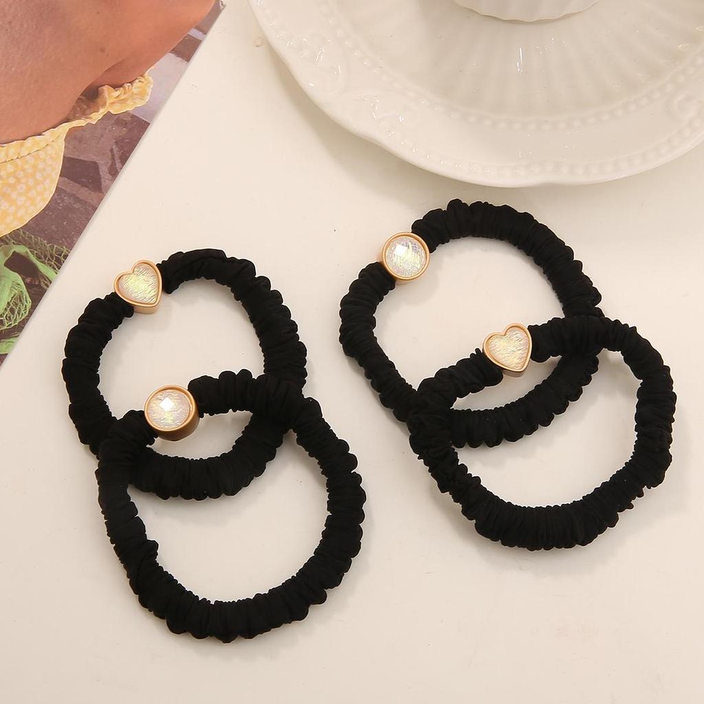 2Pcs Heart Round Headband Hair Ring Head Rope Fashion Headwear For Girl Sweet Rubber Band Hair Accessories