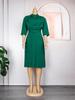 2023 Women's African Plus Size Solid Color Mid-length OL Commute Dress