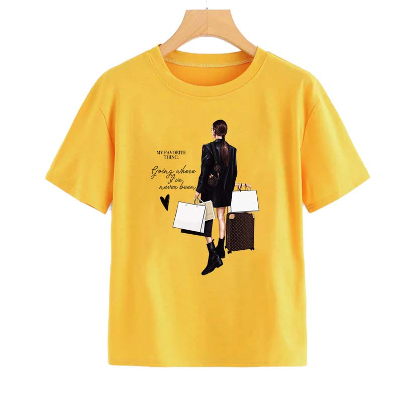 Reizen Vrouw Applique Transfers Over Poeder Stickers Hot Tear Diy Thermische Transfer Nieuw Design T-shirt Jurken Iron Patch