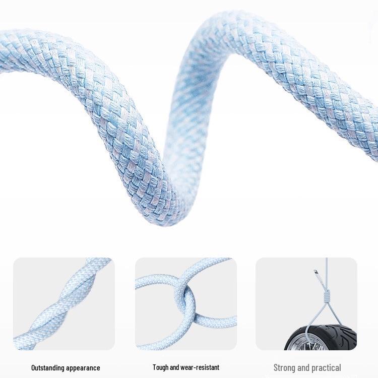 Andmai 100W Multi-Head Fast Charging Cable, Compatible with Apple, Three-in-One Design for Car Use.