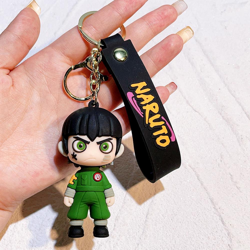 Cartoon PVC Naruto Anime Peripheral Toy Doll Keychain Naruto Silicone Figure Car Key Chain Christmas, Halloween Gift