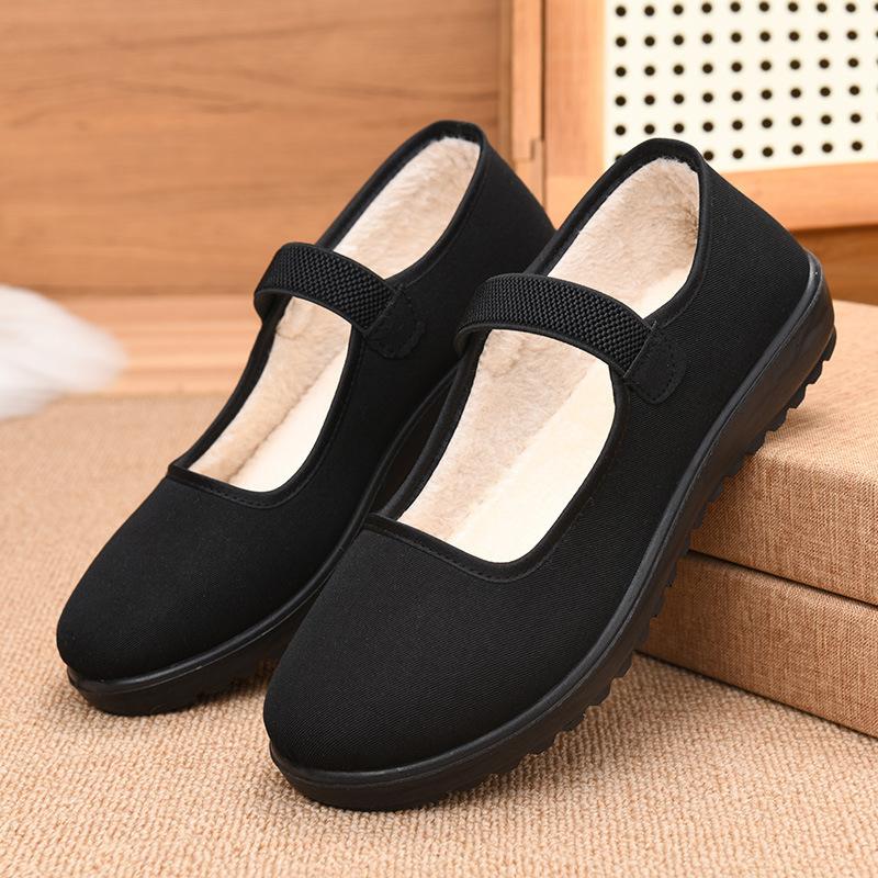Winter velvet shoes flat bottom non-slip thickened warm towel 35