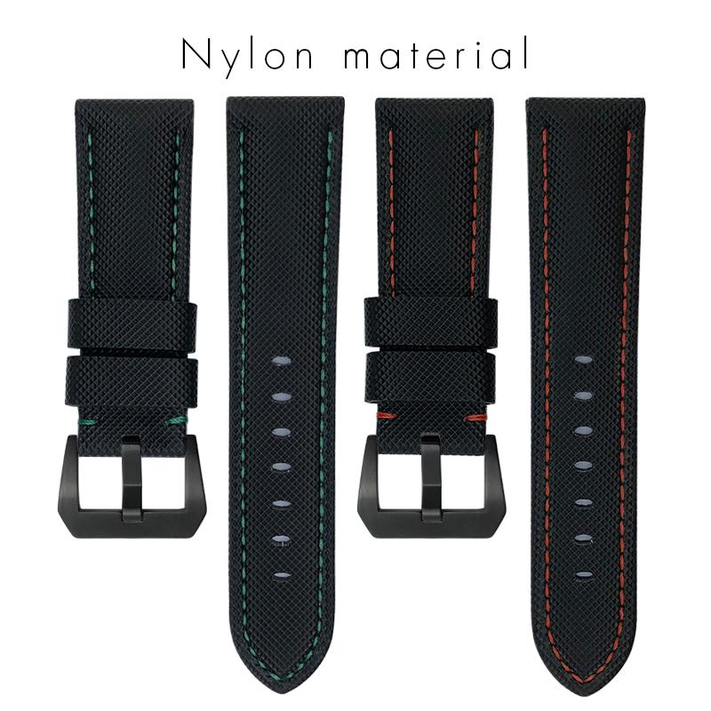 22mm 24mm 26mm High Quality Nylon Watchband Fit for Panerai LUMINOR Submersible PAM Luminous Black Blue Watch Strap Tools