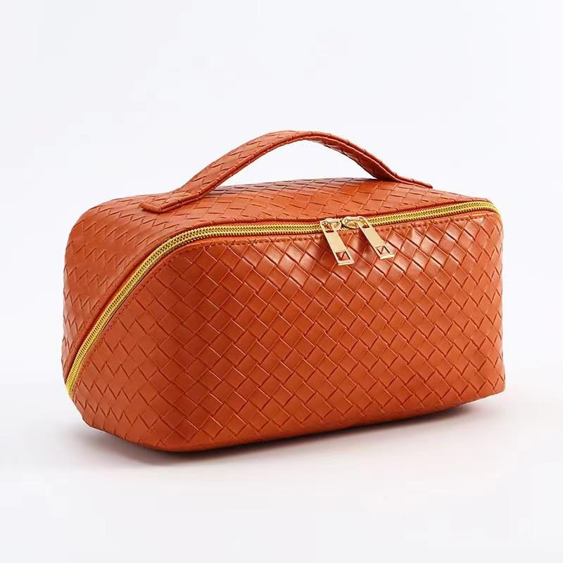 Bolsa Tejida Impermeable de Gran Capacidad para Maquillaje y Viaje para Mujeres