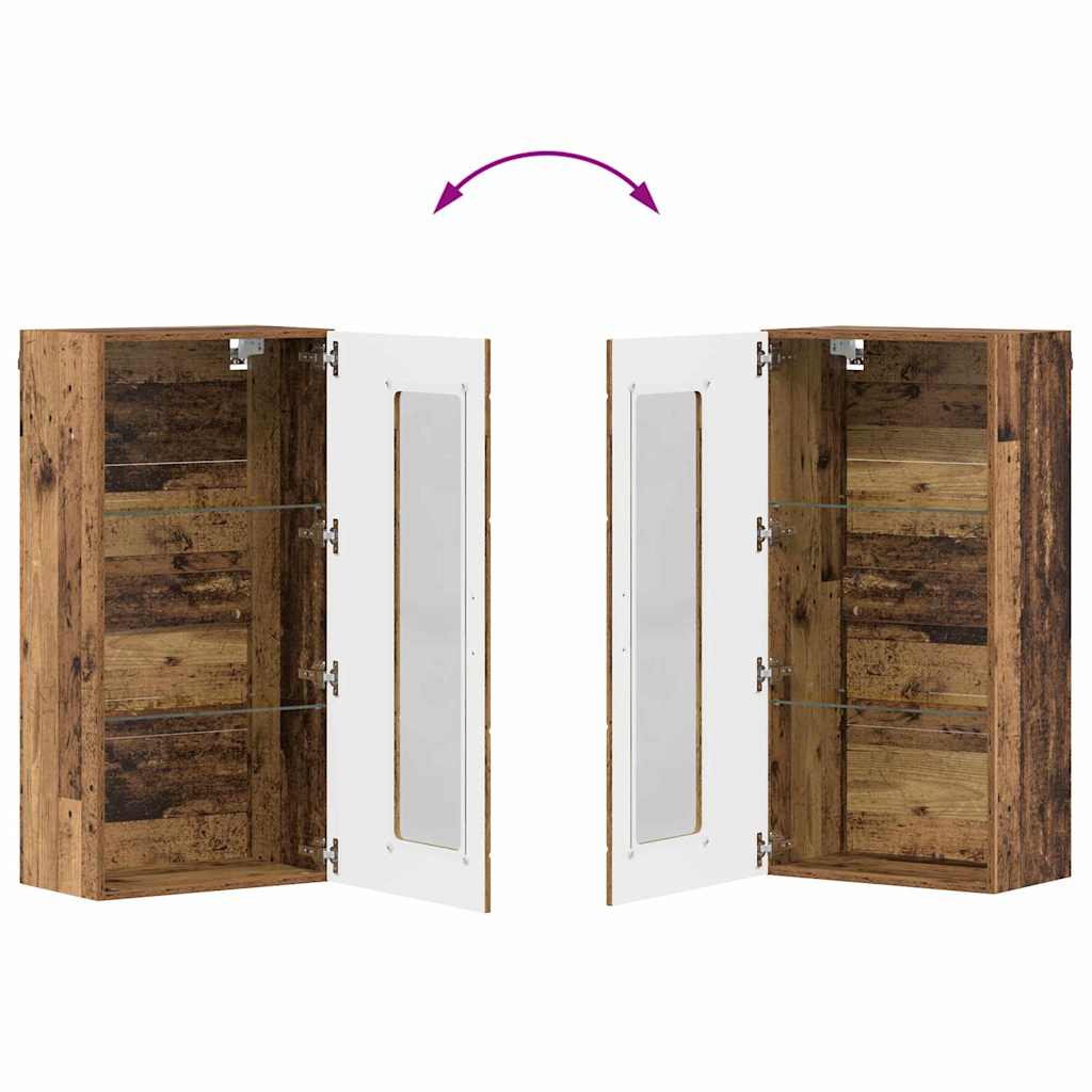 FLORIN 3 Piece TV Cabinet Set with Drawers Reclaimed Wood Effect Particleboard