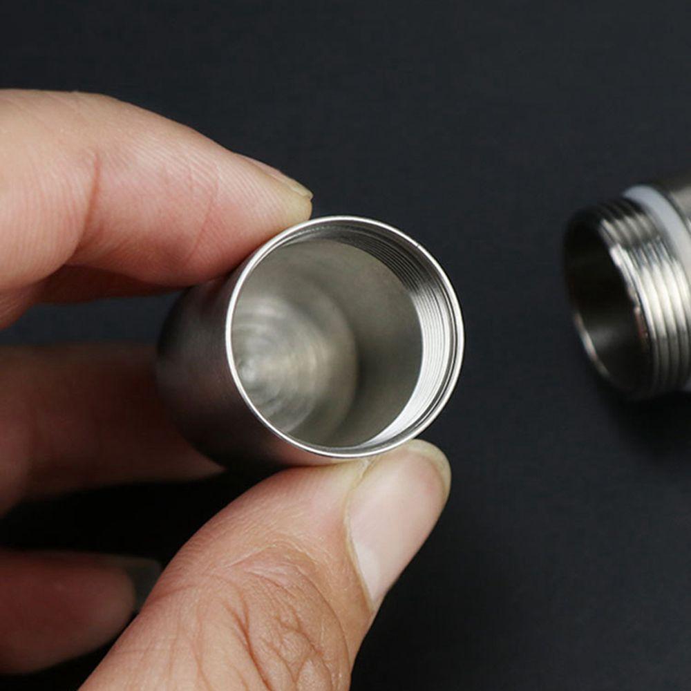 Key Ring Stainless Steel Travel Pill Case Medicine Pill Box Capsules Organizer Granule Storage Box