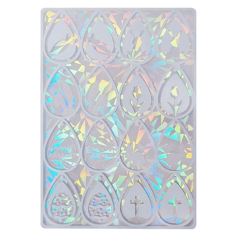 Earring Pendant Epoxy Mould Holographical Lasers Silicone Mold Water Drop Shaped Earrings Mould for Jewelry Enthusiasts