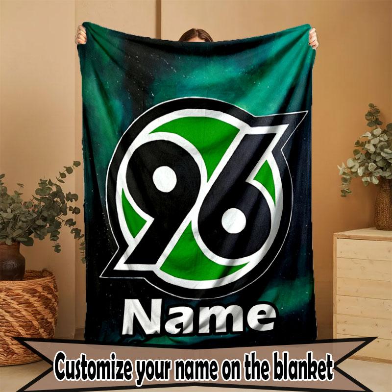 Custom Name Personalized Hannover 96 Football Print Blanket, Home Decor, Bedroom, Sofa, Camping, Couch, Gifts for Birthday Christmas