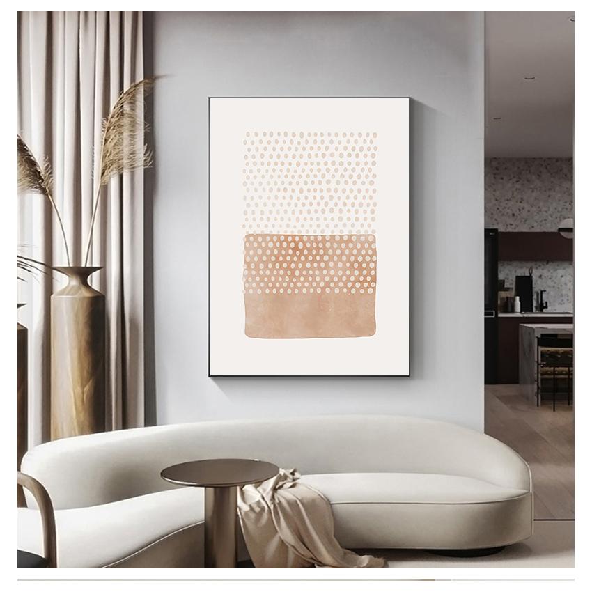 

Настенная картина, современный минималистичный геометрический постер, холст, картина, декор для спальни, гостиной, узор в горошек, принты, нейтральный