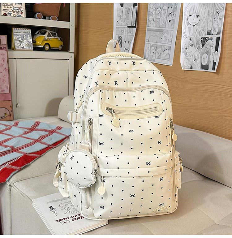 Schoolbag Korean version of simple casual backpack female niche design sense campus college student schoolbag going out lightweight travel backpack