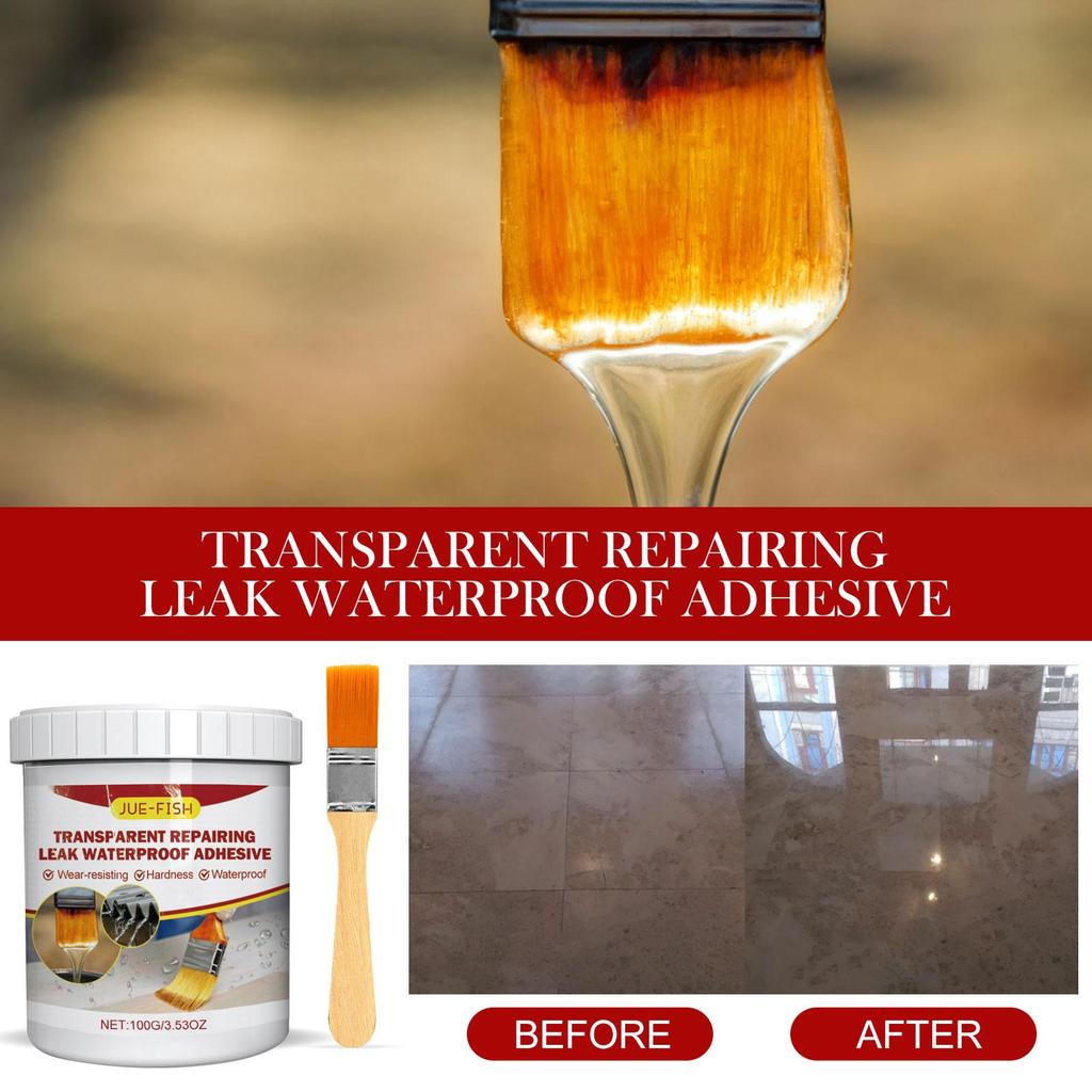 100g Transparent Waterproofing Adhesive for Repairing Leaks No Smash Tile Bathroom Kitchen Floor Tile Coating Waterproofing Agent