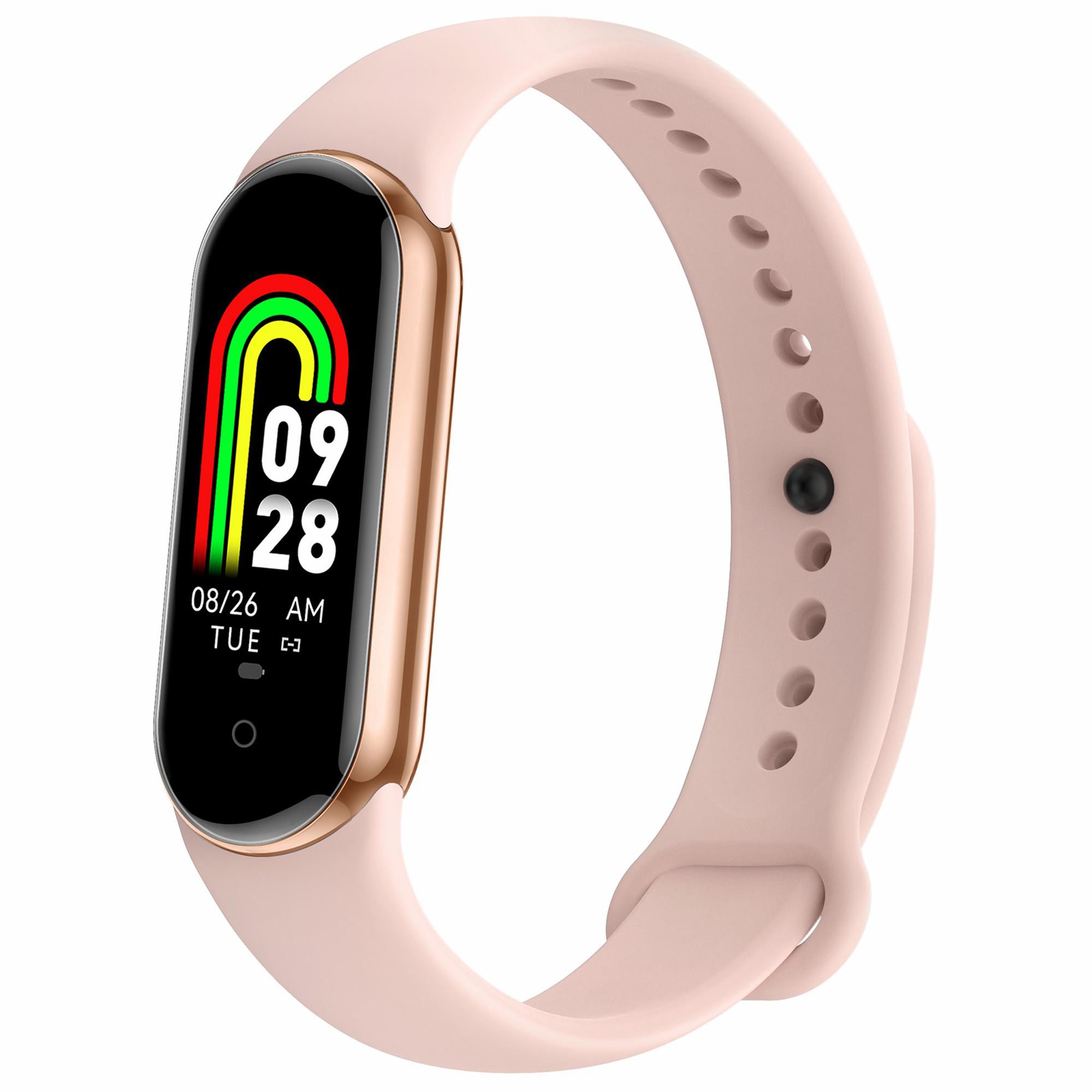 

M8 0,96-дюймовый сенсорный экран Смарт-браслет Водонепроницаемый Мониторинг сна и сердечного ритма Умный браслет Rose Gold