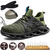 Holfredterse Breathable Men Work Boots Steel Toe Cap Casual Boots Indestructible With Puncture-Proof Sneakers 1688-6609